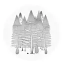 tree forest with some objects  tattoo design idea