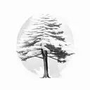 tree forest with some objects  tattoo design idea