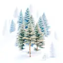tree forest with some objects  tattoo design idea