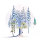 tree forest with some objects  tattoo design idea