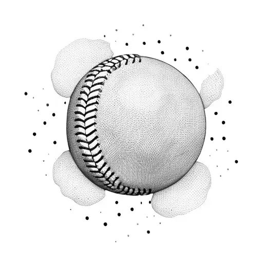 A dotwork representation of a baseball diamond with the client's sons' names tattoo design idea