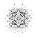 mandala with flowers diamond tattoo design idea