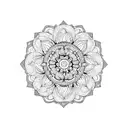 mandala with flowers diamond tattoo design idea