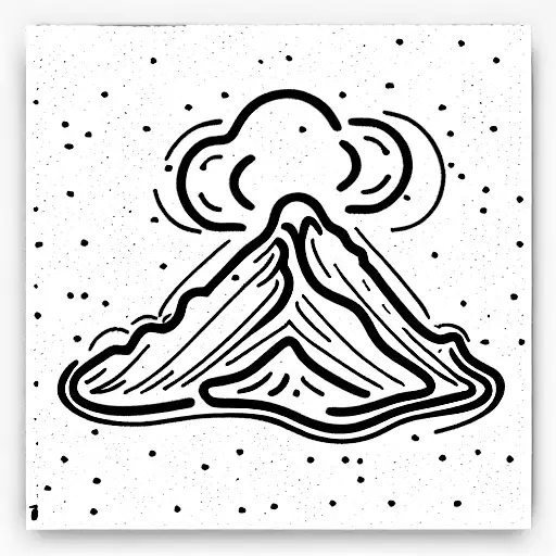 Volcano tattoo design idea