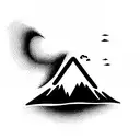 Volcano tattoo design idea