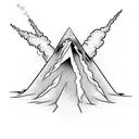 Erupting Volcano tattoo design idea