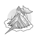 Erupting Volcano tattoo design idea