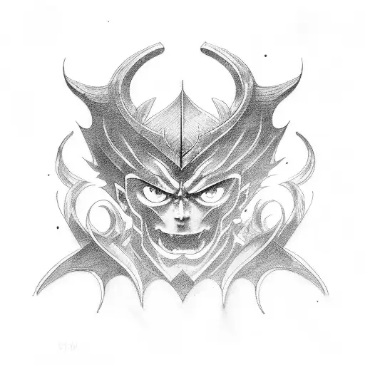 A fusion of Berserk and estigma imagery in a blackwork style tattoo design idea