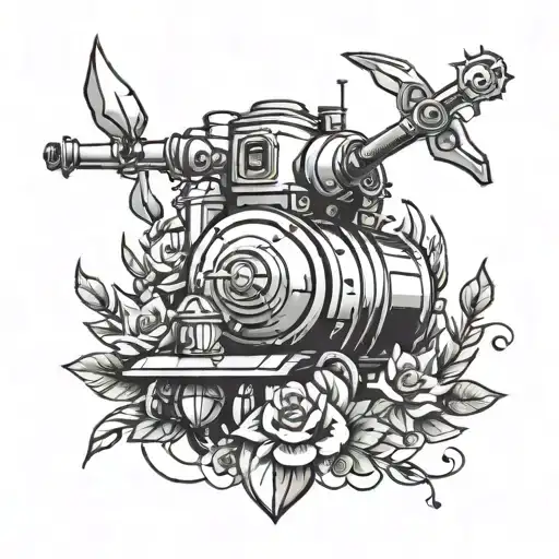 line and tank tattoo design idea