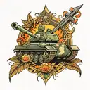 army and tank tattoo design idea