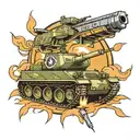 army and tank tattoo design idea