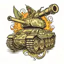 army and tank tattoo design idea