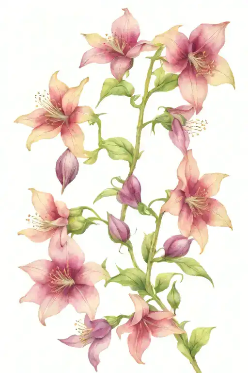 clematis flower with soft vine tattoo design idea