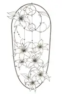 lily flowers dream catcher entangled tattoo design idea