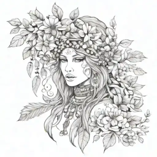 bohemian tattoo design idea