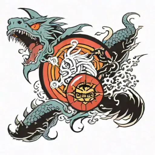 anime tattoo based on Naruto, dragon ball z, and one piece tattoo design idea