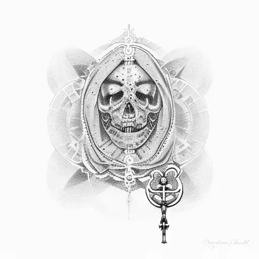 rosary unstoppable tattoo design idea