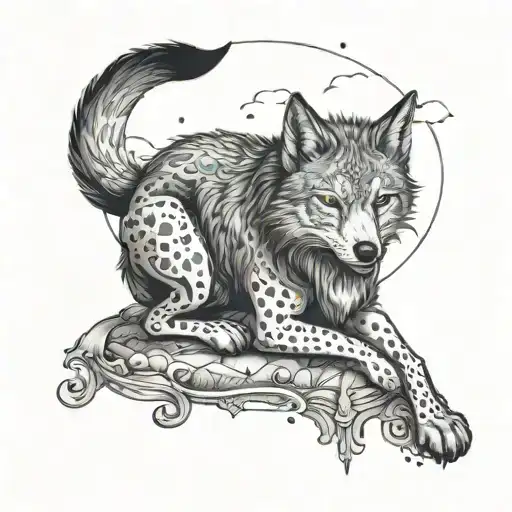 the death wolf in puss in boots last wish  tattoo design idea