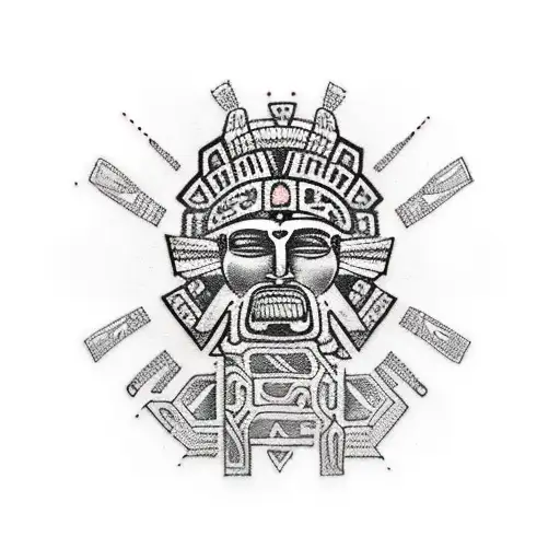 Aztec art tattoo design idea
