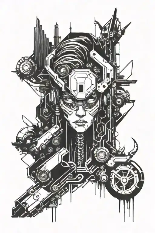 cyberpunk edgerunners tattoo design idea
