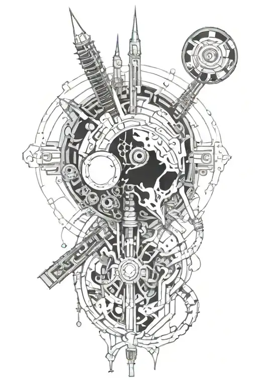 cyberware implants tattoo design idea