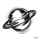 book with cosmic symbols like planets, stars, or galax tattoo design idea