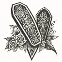 Coffin Stencil tattoo design idea