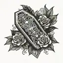 Coffin Stencil tattoo design idea