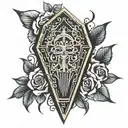 Coffin Stencil tattoo design idea