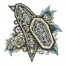 Coffin Stencil tattoo design idea