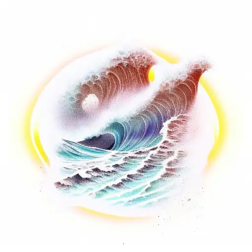 Wave lines  tattoo design idea