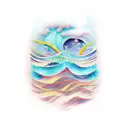 Wave lines  tattoo design idea