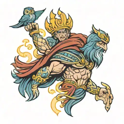 Upper Arm: A powerful Greek god or goddess, like Zeus or Athena, with lightning bolts or an owl. Mid-Arm: Mythological c tattoo design idea