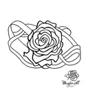 ribbon for breast cancer and allopecia with color  tattoo design idea