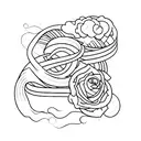 ribbon for breast cancer and allopecia with color  tattoo design idea