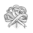 ribbon for breast cancer and allopecia  tattoo design idea
