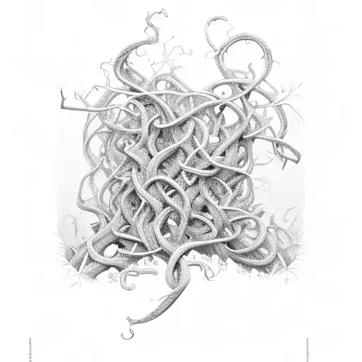 long, thick vines tattoo design idea