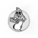 chick eating pizza tattoo design idea