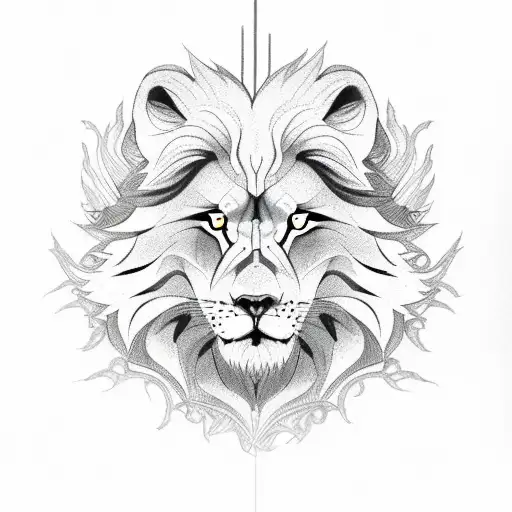 lion cross rose wolf  tattoo design idea