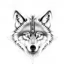 Jesus Christ rose wolf tattoo design idea