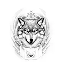 Jesus Christ rose wolf tattoo design idea