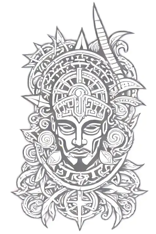 puerto rico tribal tattoo with flag colors representing tattoo design idea