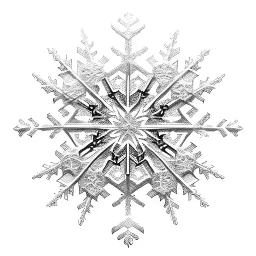 A snowflake made of extreme sports equipment tattoo design idea