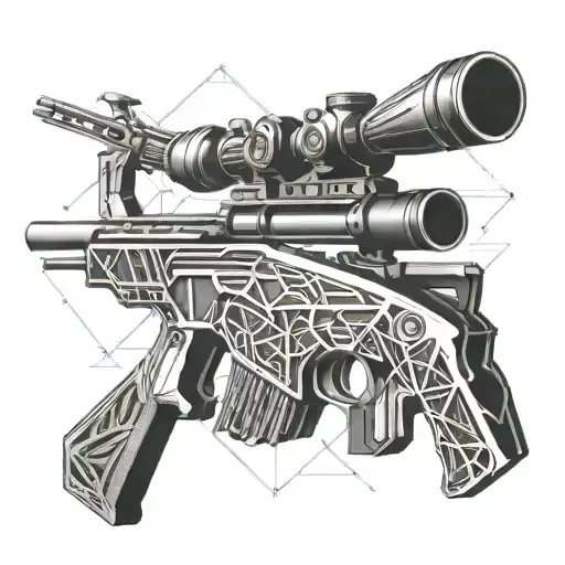 sniper rifle tattoo design idea