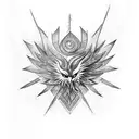 asymmetric phoenix rising with watercolor infill tattoo design idea