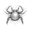 crab with wording Felici-dad tattoo design idea