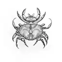 crab with wording Felici-dad tattoo design idea