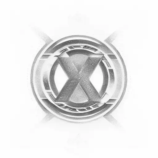 schriftart mit griechischen Delta ∆ Symbol kombiniert mit Schriftzügen als blackwork tatoo Vorlage in schwarzer Farbe au tattoo design idea