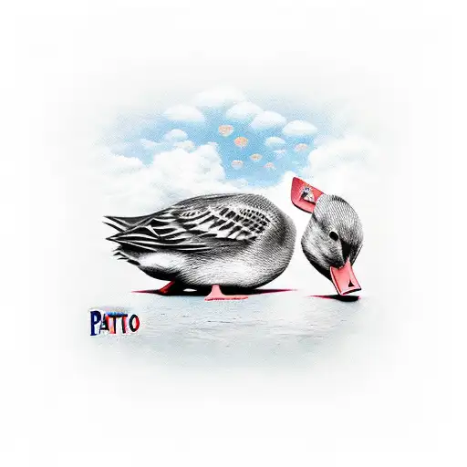 "Pato Love" letter tattoo design idea