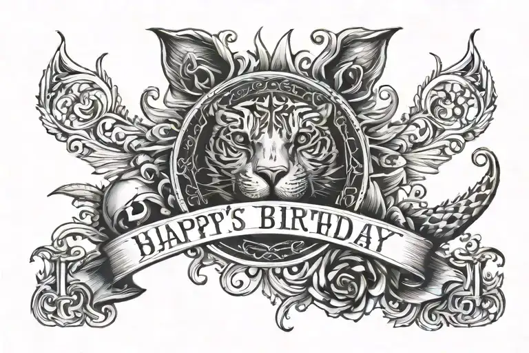 child's birthday date of birth tattoo design idea